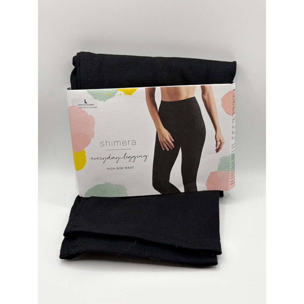 Shimera Everyday Legging Womens Large Black High Rise Cotton Blend NEW
